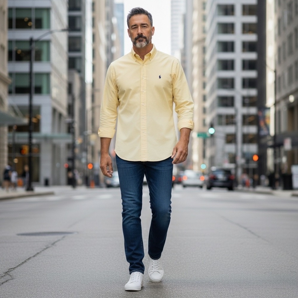 Polo Ralph Lauren Blake Shirt Mens XXL Yellow Cotton Long Sleeve Button Down